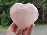 Polished Girasol Rose Quartz Hearts x 3 From Ambatondrazaka, Madagascar