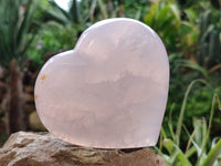 Polished Girasol Rose Quartz Hearts x 3 From Ambatondrazaka, Madagascar