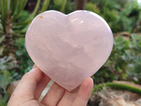 Polished Girasol Rose Quartz Hearts x 3 From Ambatondrazaka, Madagascar