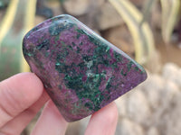 Polished Ruby Corundum In Chrome Verdite Standing Free Forms x 3 From Zimbabwe - Toprock Gemstones and Minerals 