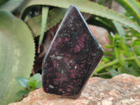 Polished Ruby Corundum In Chrome Verdite Standing Free Forms x 3 From Zimbabwe - Toprock Gemstones and Minerals 