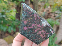 Polished Ruby Corundum In Chrome Verdite Standing Free Forms x 3 From Zimbabwe - Toprock Gemstones and Minerals 