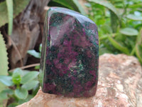 Polished Ruby Corundum In Chrome Verdite Standing Free Forms x 3 From Zimbabwe - Toprock Gemstones and Minerals 