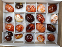 Polished Carnelian Palm Stones x 21 From Madagascar