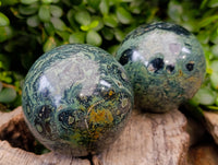 Polished Stromatolite Jasper Spheres x 3 From Katsepy, Madagascar