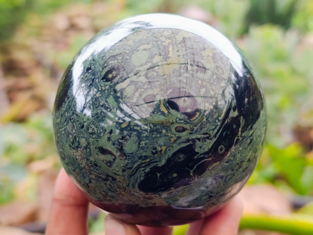 Polished Stromatolite Jasper Spheres x 3 From Katsepy, Madagascar - Toprock Gemstones and Minerals 