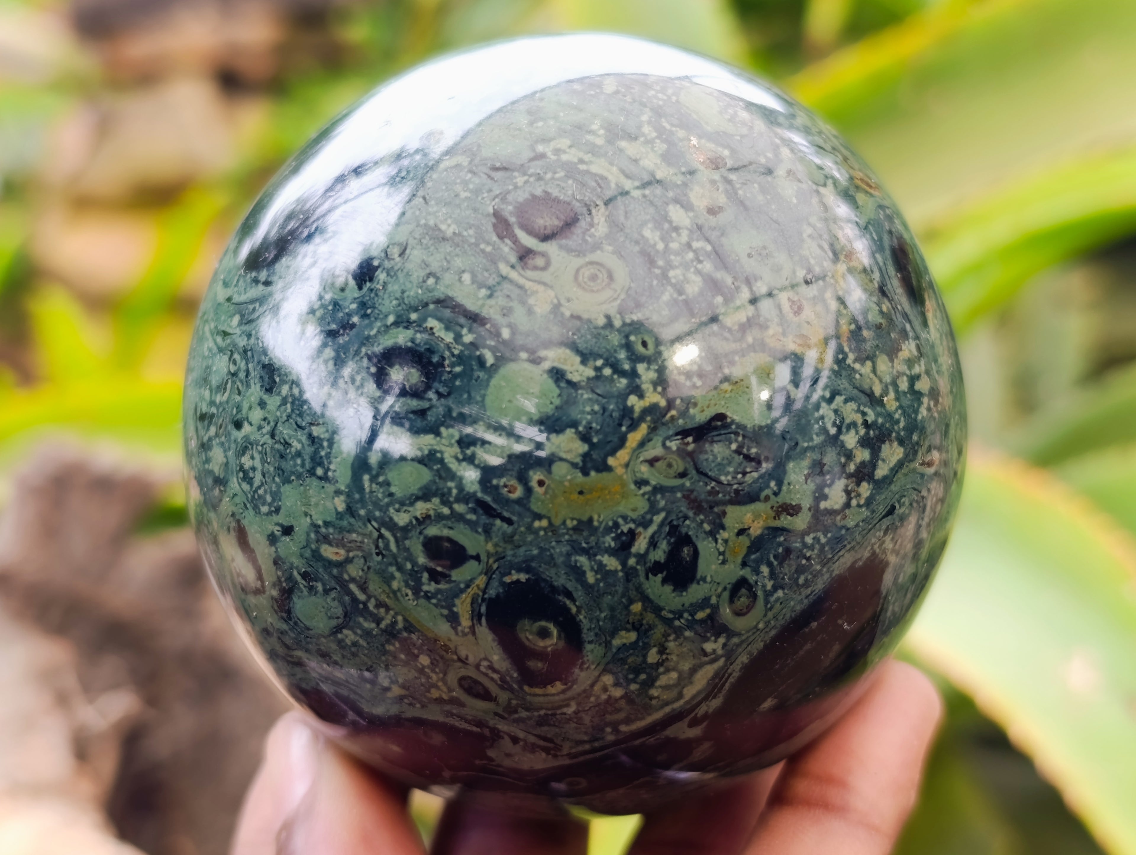 Polished Stromatolite Jasper Spheres x 3 From Katsepy, Madagascar - Toprock Gemstones and Minerals 