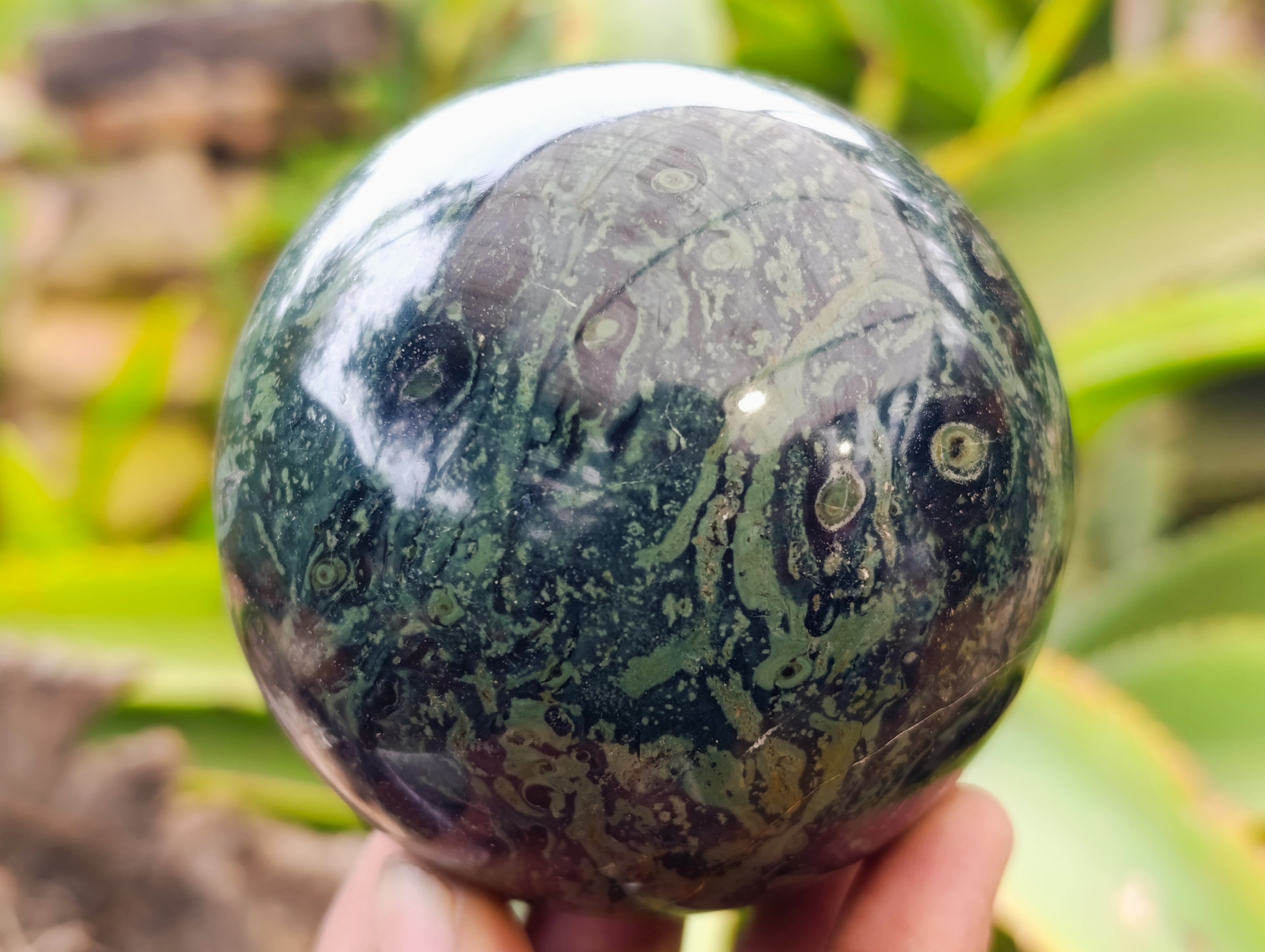 Polished Stromatolite Jasper Spheres x 3 From Katsepy, Madagascar - Toprock Gemstones and Minerals 