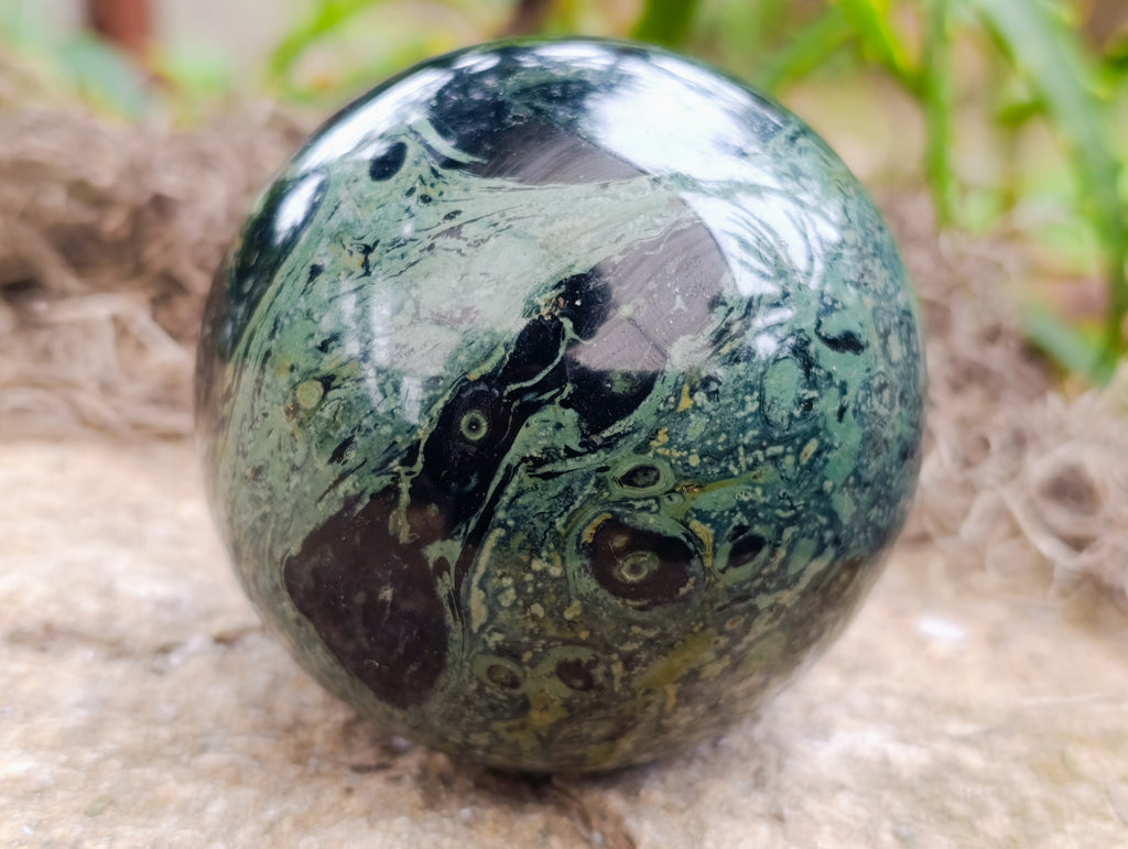 Polished Stromatolite Jasper Spheres x 3 From Katsepy, Madagascar - Toprock Gemstones and Minerals 