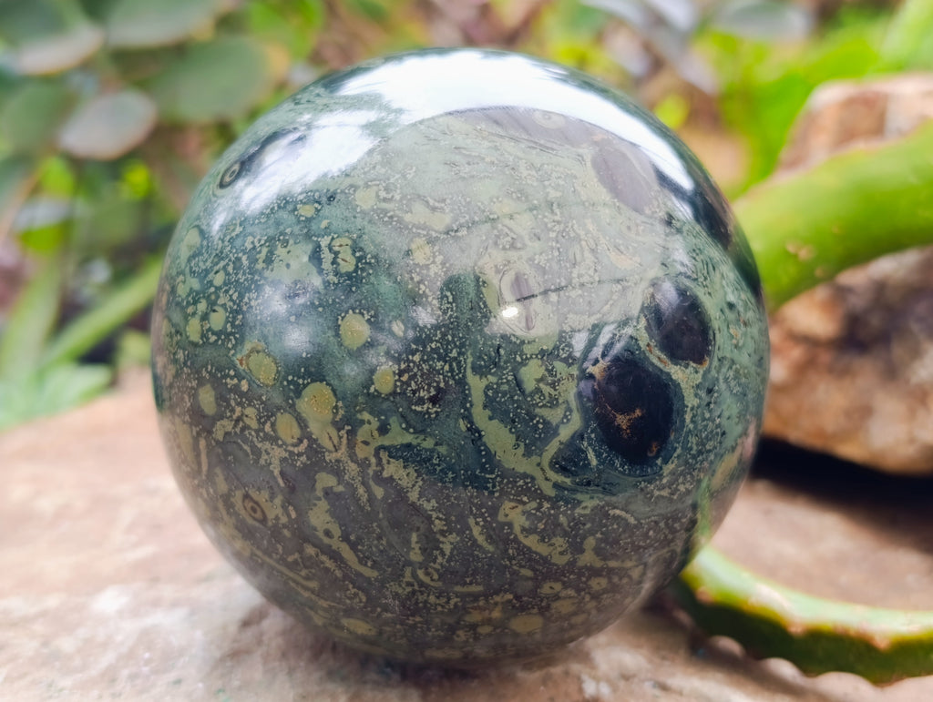 Polished Stromatolite Jasper Spheres x 3 From Katsepy, Madagascar - Toprock Gemstones and Minerals 