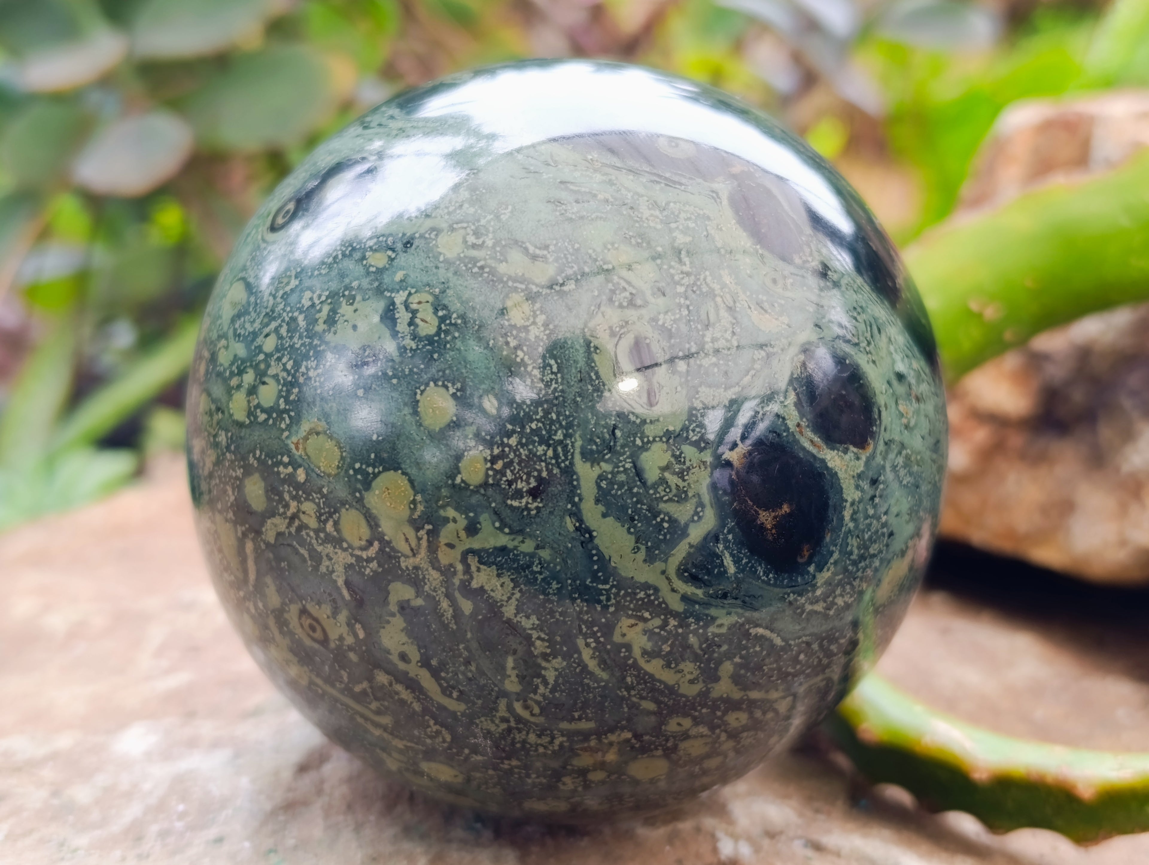Polished Stromatolite Jasper Spheres x 3 From Katsepy, Madagascar - Toprock Gemstones and Minerals 