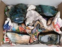 Polished Labradorite Standing Free Forms x 4 From Tulear, Madagascar