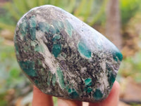 Polished Emerald Mica In Matrix Standing Free Forms x 4 From Mutoko, Zimbabwe - Toprock Gemstones and Minerals 