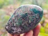 Polished Emerald Mica In Matrix Standing Free Forms x 4 From Mutoko, Zimbabwe - Toprock Gemstones and Minerals 