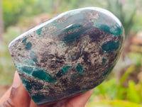 Polished Emerald Mica In Matrix Standing Free Forms x 4 From Mutoko, Zimbabwe - Toprock Gemstones and Minerals 