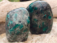 Polished Emerald Mica In Matrix Standing Free Forms x 4 From Mutoko, Zimbabwe - Toprock Gemstones and Minerals 