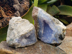 Natural Blue Lace Agate Geode Specimens x 3 From Nsanje, Malawi - Toprock Gemstones and Minerals 
