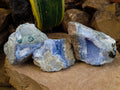 Natural Blue Lace Agate Geode Specimens x 3 From Nsanje, Malawi - Toprock Gemstones and Minerals 