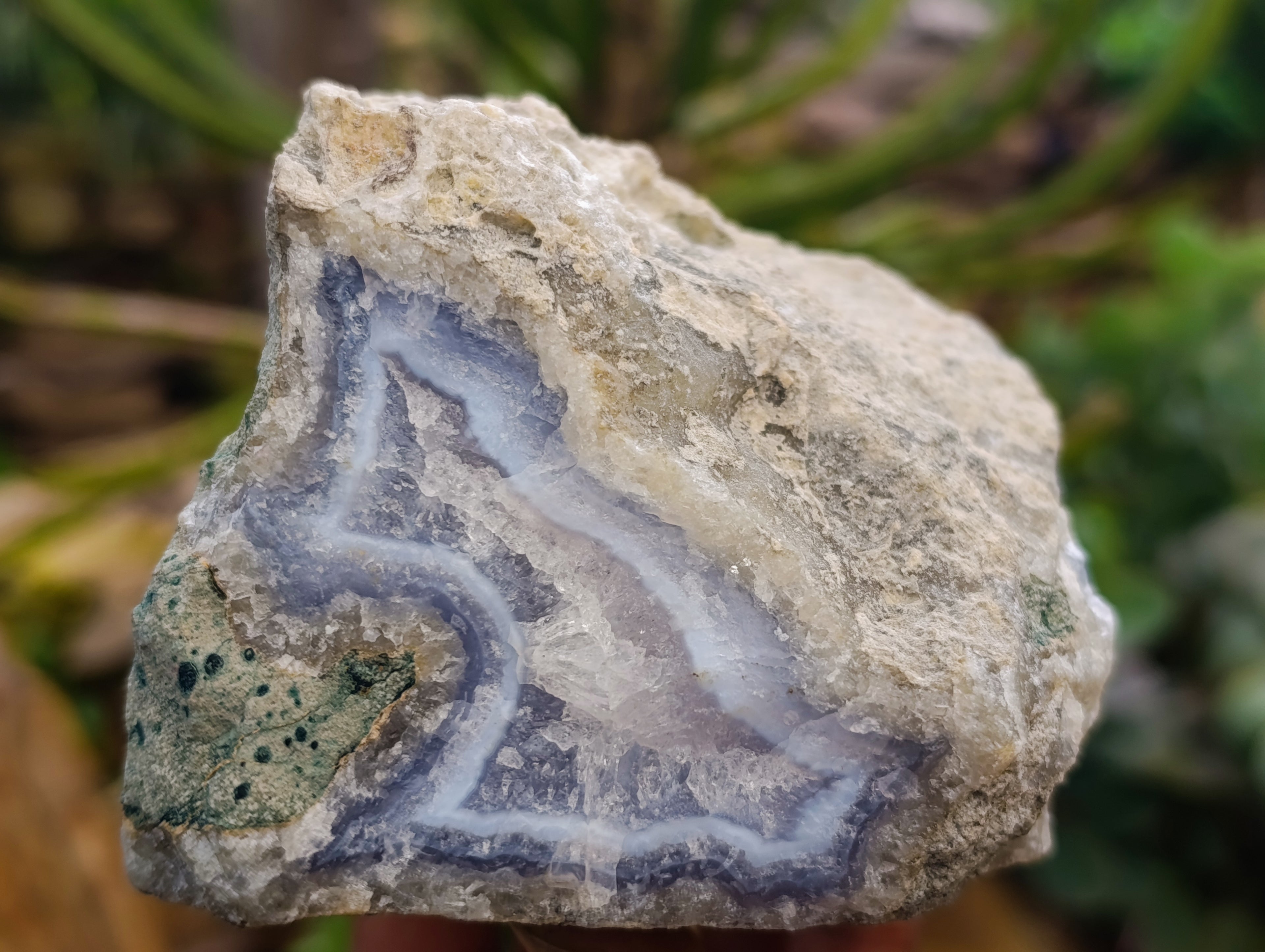 Natural Blue Lace Agate Geode Specimens x 3 From Nsanje, Malawi - Toprock Gemstones and Minerals 