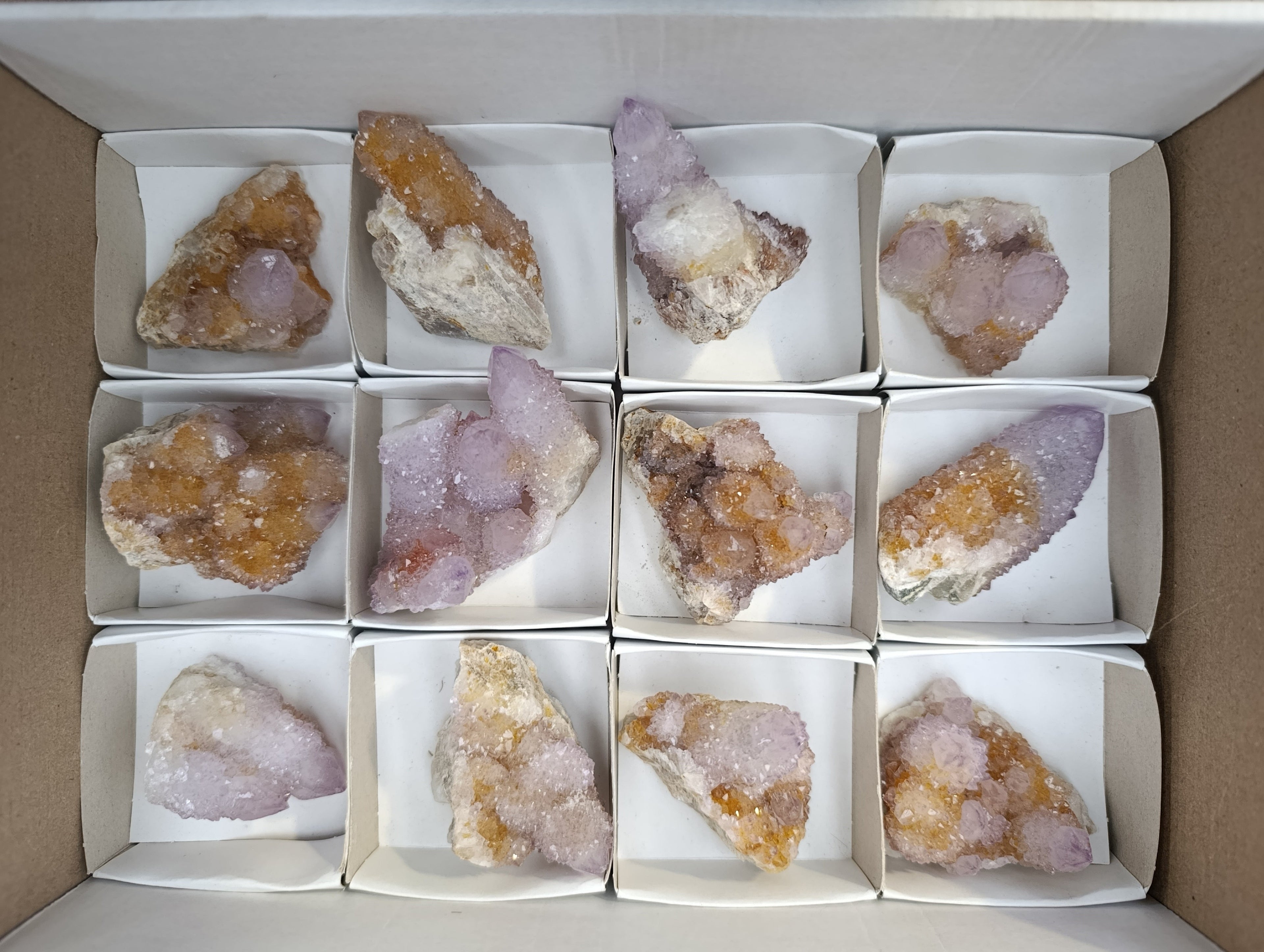 Natural Amethyst Spirit Quartz Clusters x 12 From Boekenhouthoek, South Africa - Toprock Gemstones and Minerals 