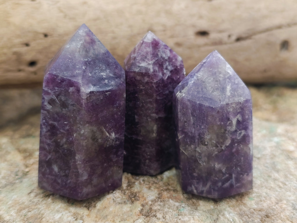 Polished Lepidolite with Pink Rubellite Points x 5 From Ambatondrazaka, Madagascar - Toprock Gemstones and Minerals 