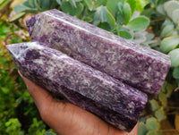 Polished Lepidolite with Pink Rubellite Points x 5 From Ambatondrazaka, Madagascar
