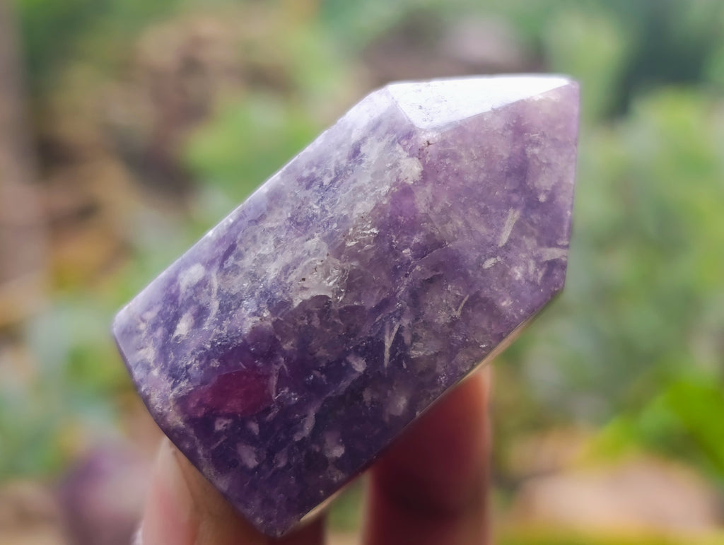 Polished Lepidolite with Pink Rubellite Points x 5 From Ambatondrazaka, Madagascar - Toprock Gemstones and Minerals 