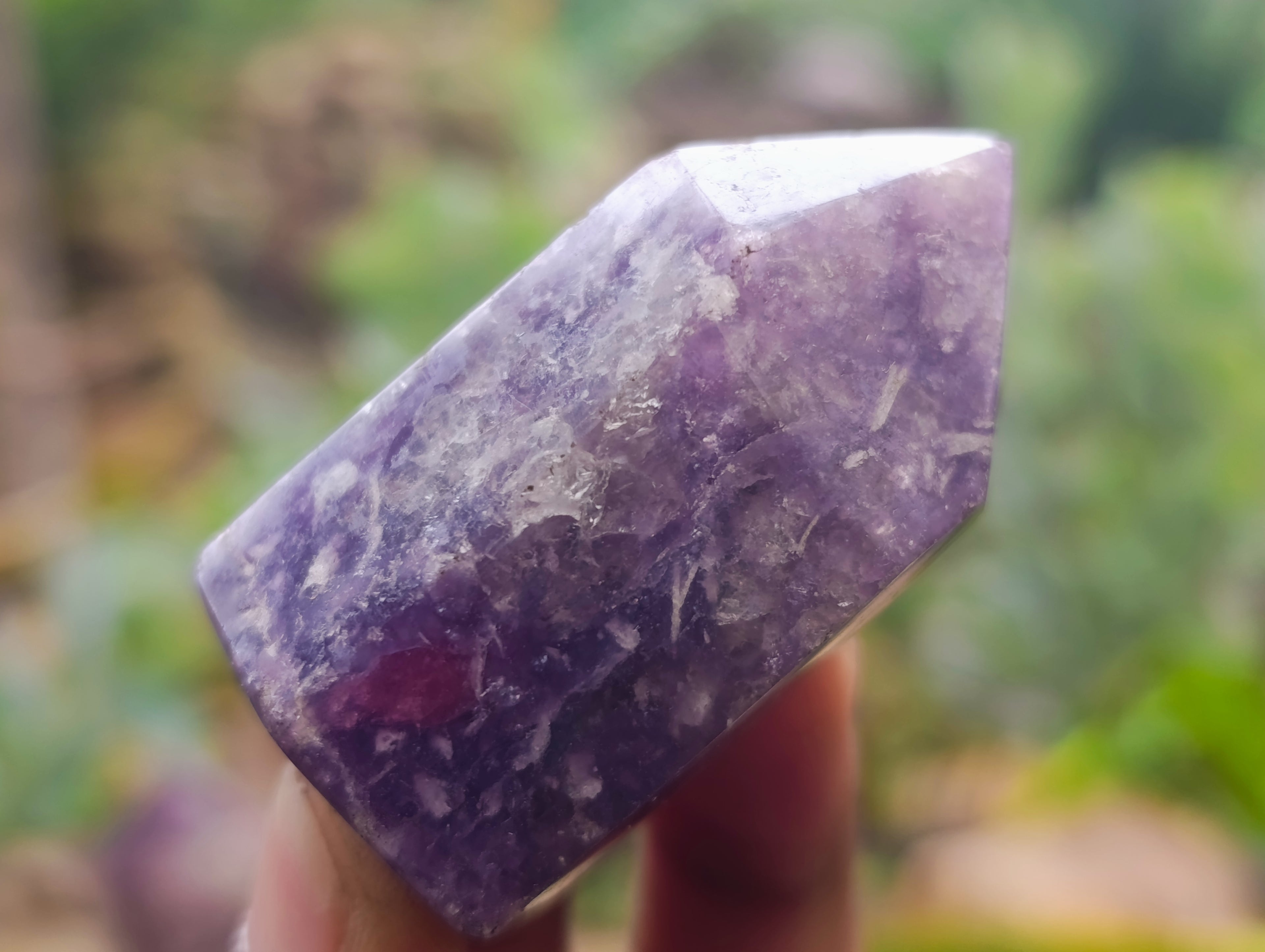 Polished Lepidolite with Pink Rubellite Points x 5 From Ambatondrazaka, Madagascar - Toprock Gemstones and Minerals 