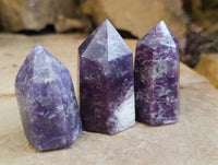 Polished Lepidolite with Pink Rubellite Points x 5 From Ambatondrazaka, Madagascar