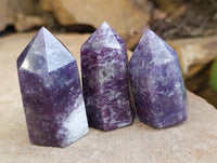 Polished Lepidolite with Pink Rubellite Points x 5 From Ambatondrazaka, Madagascar