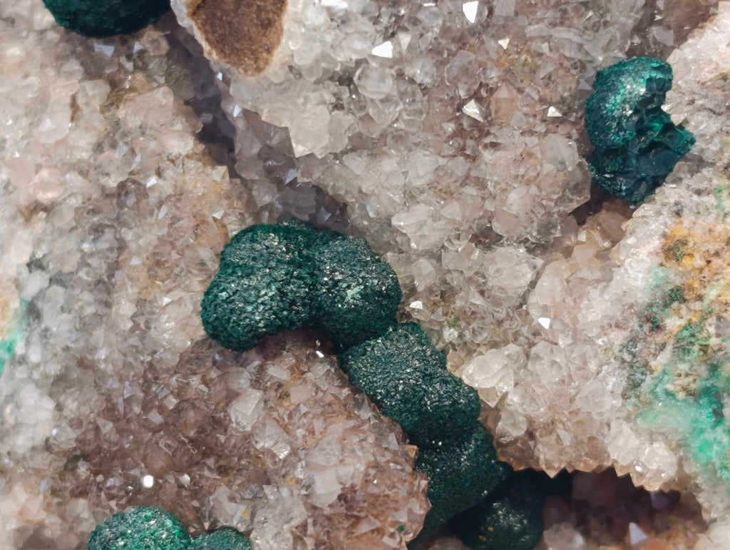 Natural Ball Malachite On Quartz Matrix Specimens x 1 From Kambove, Congo - Toprock Gemstones and Minerals 