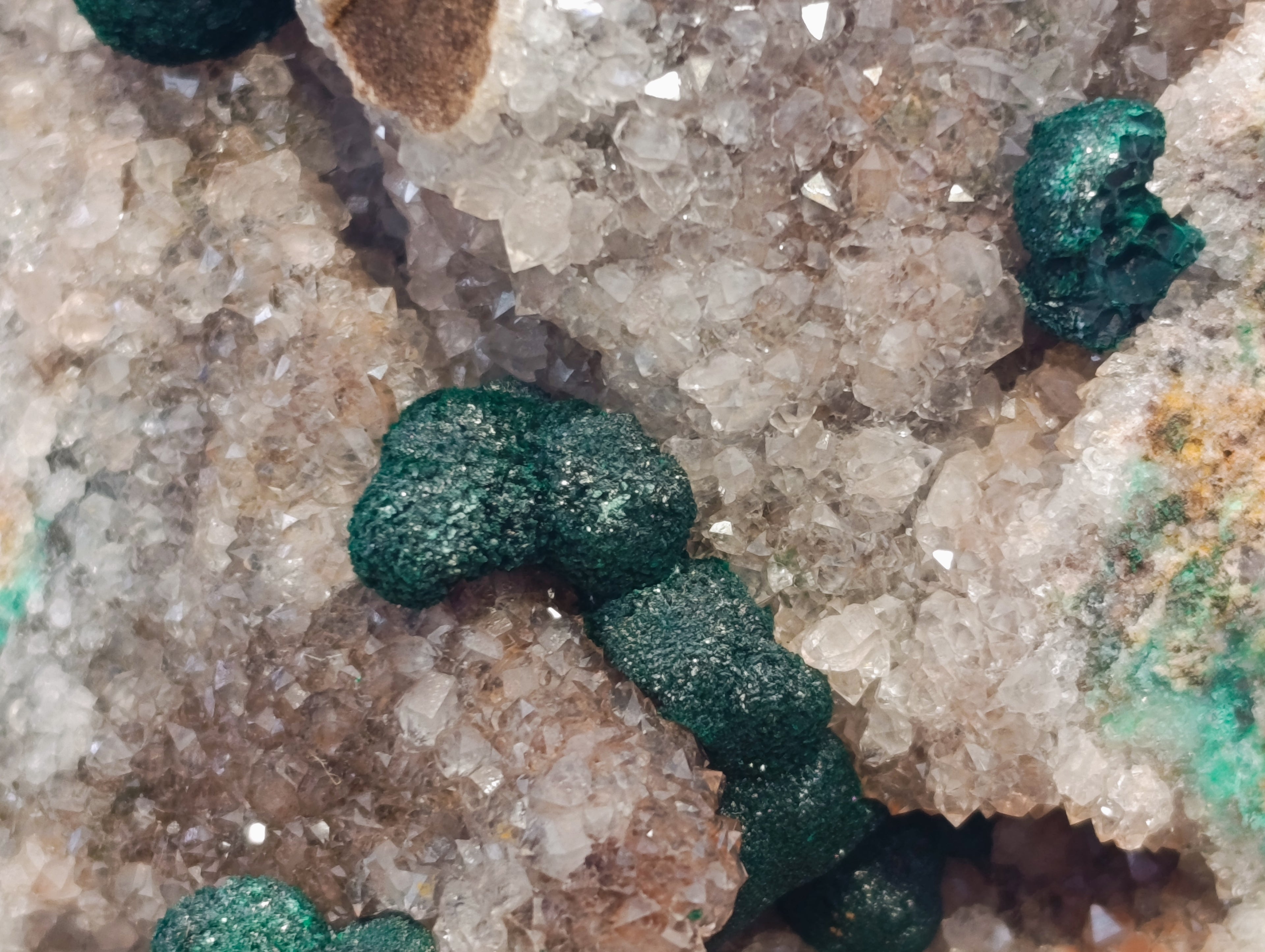 Natural Ball Malachite On Quartz Matrix Specimens x 1 From Kambove, Congo - Toprock Gemstones and Minerals 