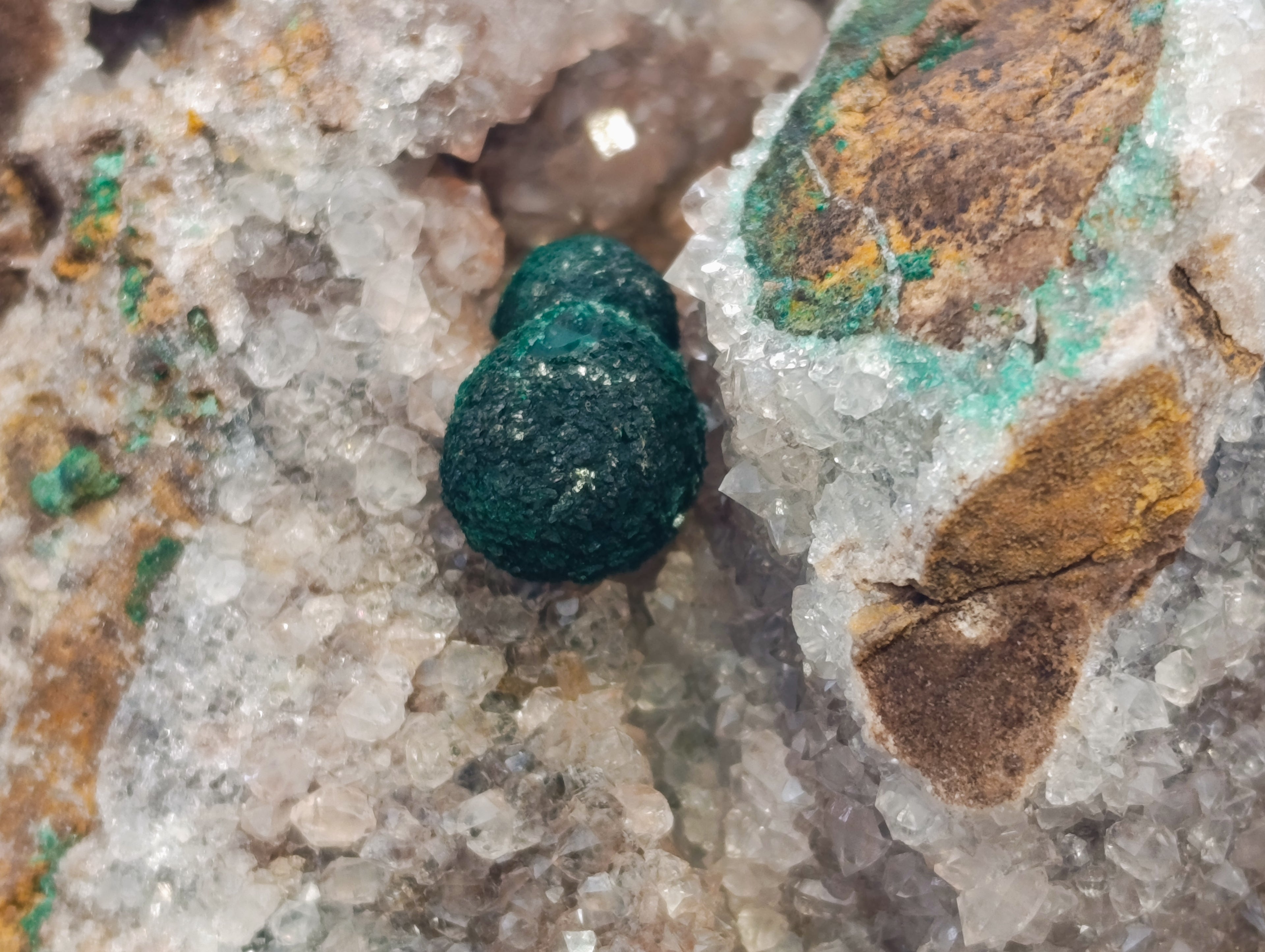 Natural Ball Malachite On Quartz Matrix Specimens x 1 From Kambove, Congo - Toprock Gemstones and Minerals 