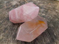 Polished Double Terminated Rose Quartz Points x 6 From Ambatondrazaka, Madagascar