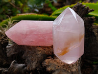 Polished Double Terminated Rose Quartz Points x 6 From Ambatondrazaka, Madagascar