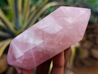 Polished Double Terminated Rose Quartz Points x 6 From Ambatondrazaka, Madagascar