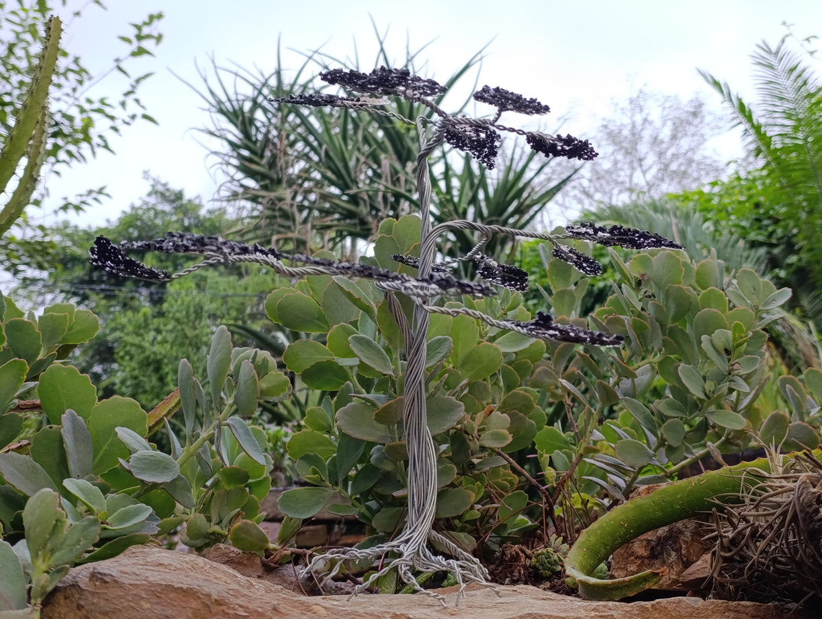 Hand Made Black Tourmaline Tumble Chip Wire Wrap Tree - From KwaZulu, Natal, South Africa - Toprock Gemstones and Minerals 