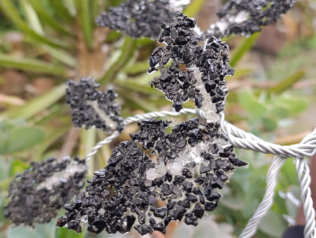 Hand Made Black Tourmaline Tumble Chip Wire Wrap Tree - From KwaZulu, Natal, South Africa - Toprock Gemstones and Minerals 