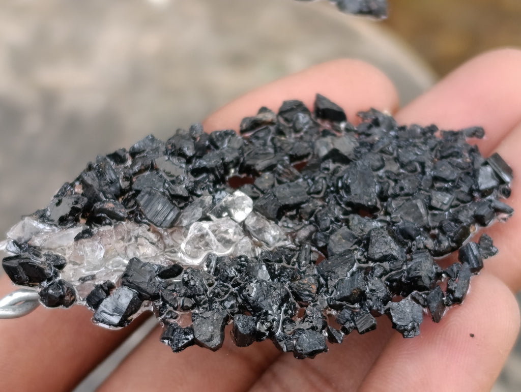 Hand Made Black Tourmaline Tumble Chip Wire Wrap Tree - From KwaZulu, Natal, South Africa - Toprock Gemstones and Minerals 