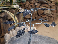 Hand Made Black Tourmaline Tumble Chip Wire Wrap Tree - From KwaZulu, Natal, South Africa