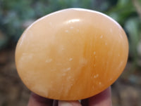 Polished Orange Twist Calcite Palm Stones x 12 From Maevantanana, Madagascar