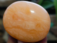 Polished Orange Twist Calcite Palm Stones x 12 From Maevantanana, Madagascar