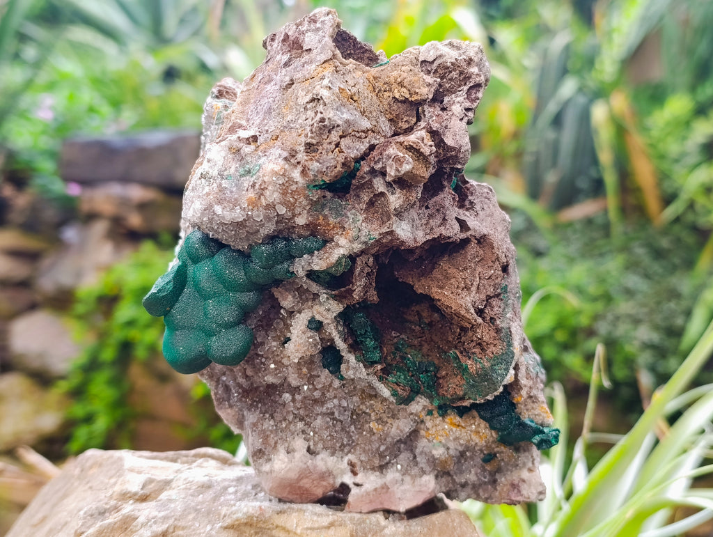 Natural Ball Malachite On Quartz Matrix Specimens x 1 From Kambove, Congo - Toprock Gemstones and Minerals 