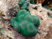 Natural Ball Malachite On Quartz Matrix Specimens x 1 From Kambove, Congo