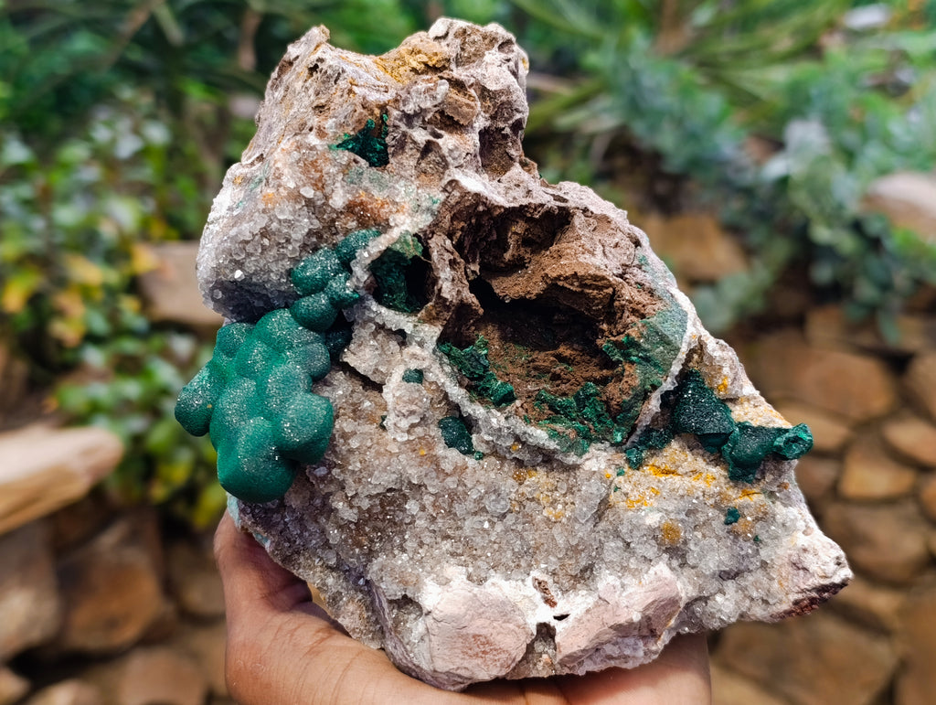 Natural Ball Malachite On Quartz Matrix Specimens x 1 From Kambove, Congo - Toprock Gemstones and Minerals 