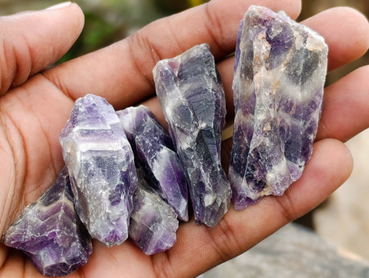 Natural Witches Hat Chevron Amethyst Crystals x 3.03 Kg Lot from Zambia - Toprock Gemstones and Minerals 