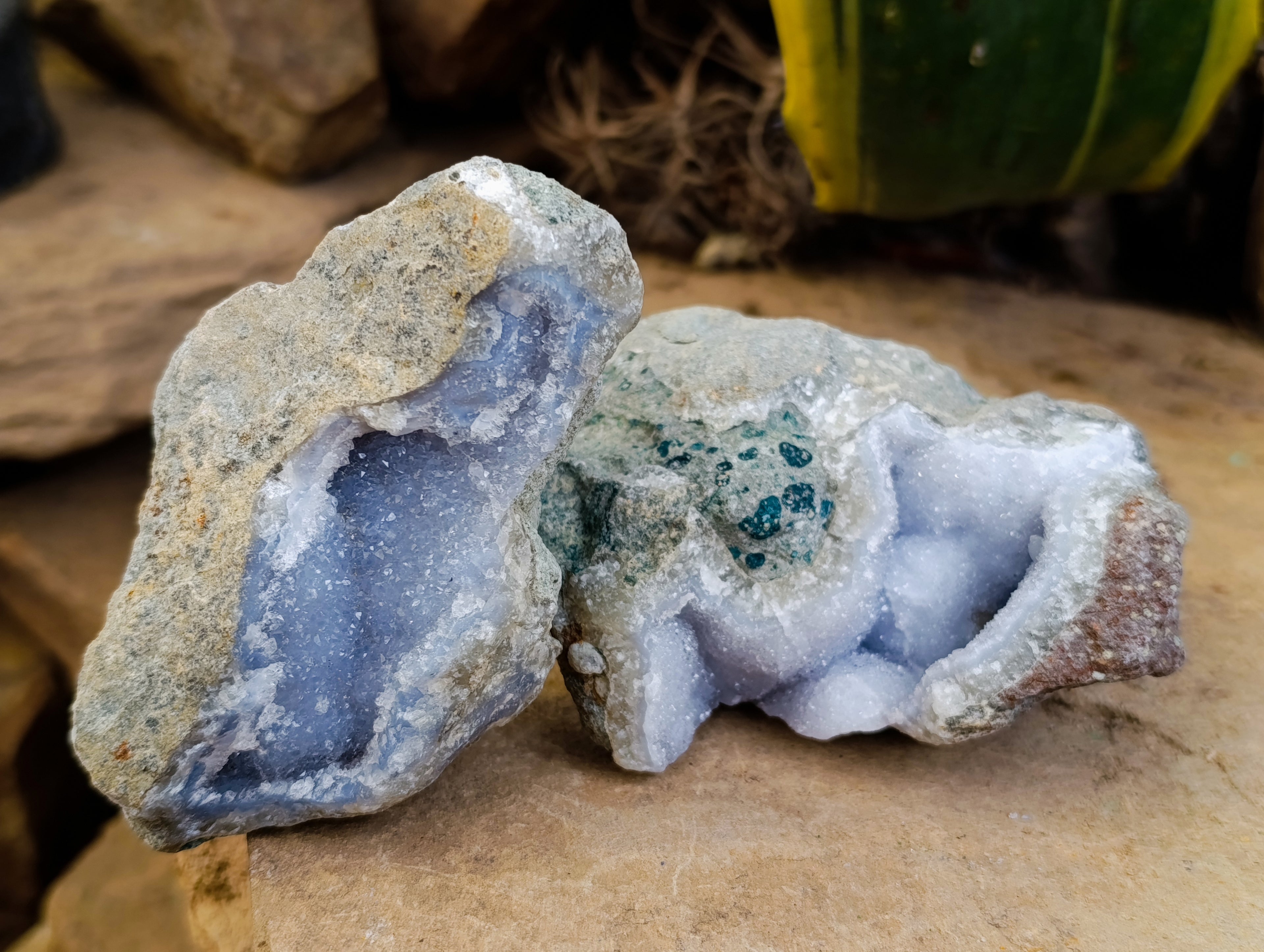 Natural Blue Lace Agate Geodes and Clusters x 12 From Nsanje, Malawi - Toprock Gemstones and Minerals 