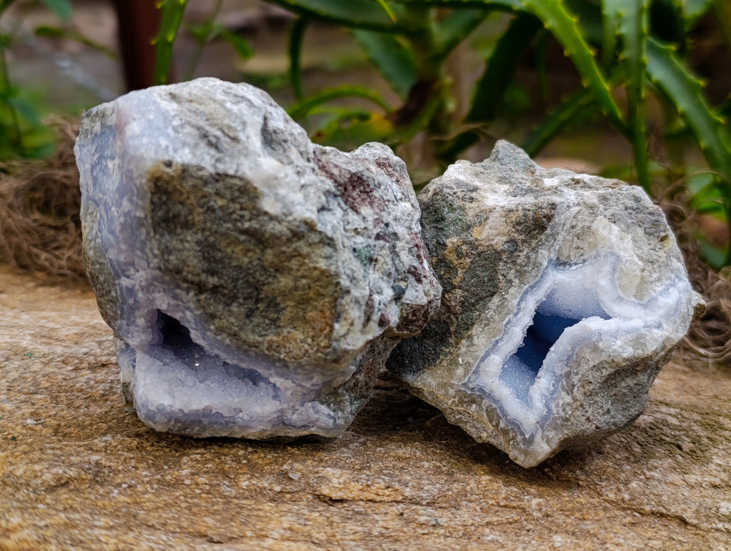Natural Blue Lace Agate Geodes and Clusters x 12 From Nsanje, Malawi - Toprock Gemstones and Minerals 