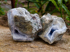 Natural Blue Lace Agate Geodes and Clusters x 12 From Nsanje, Malawi - Toprock Gemstones and Minerals 
