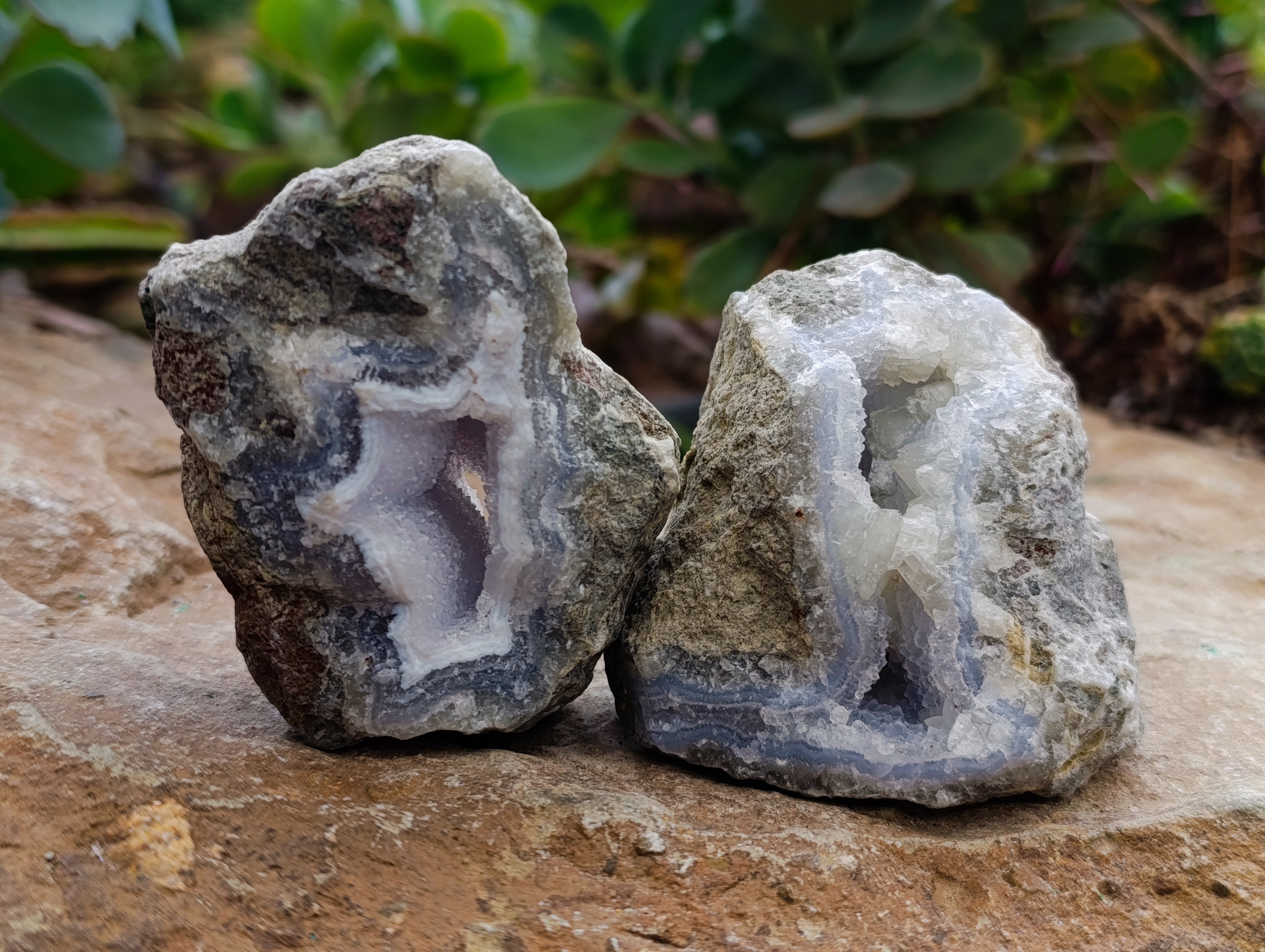 Natural Blue Lace Agate Geodes and Clusters x 12 From Nsanje, Malawi - Toprock Gemstones and Minerals 